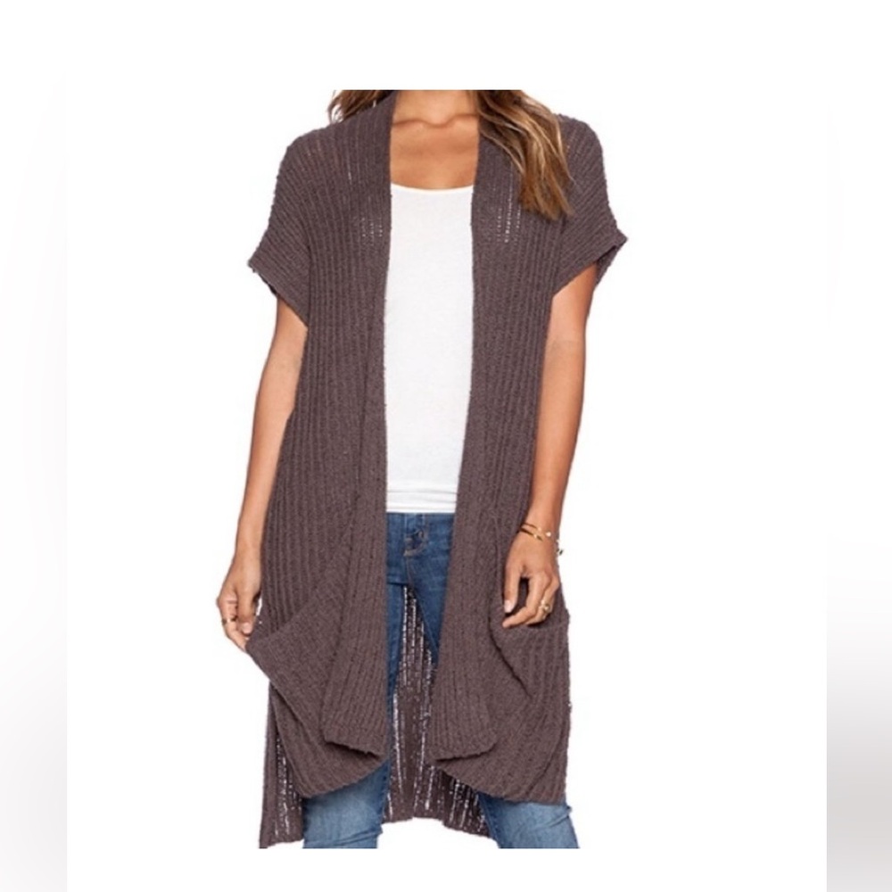 Free People Tan Ribbed Sweater Vest